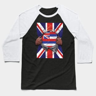 Hawaii Flag Great Britain Flag Ripped - Gift for Hawaiian From Hawaii Baseball T-Shirt